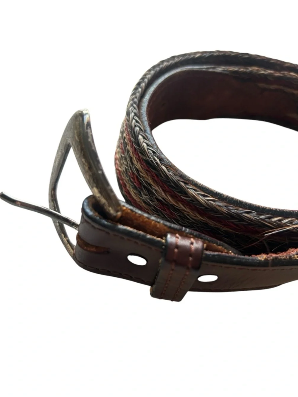 Authentic USA made Braided Horse Hair with Leather Belt men's size 34 western